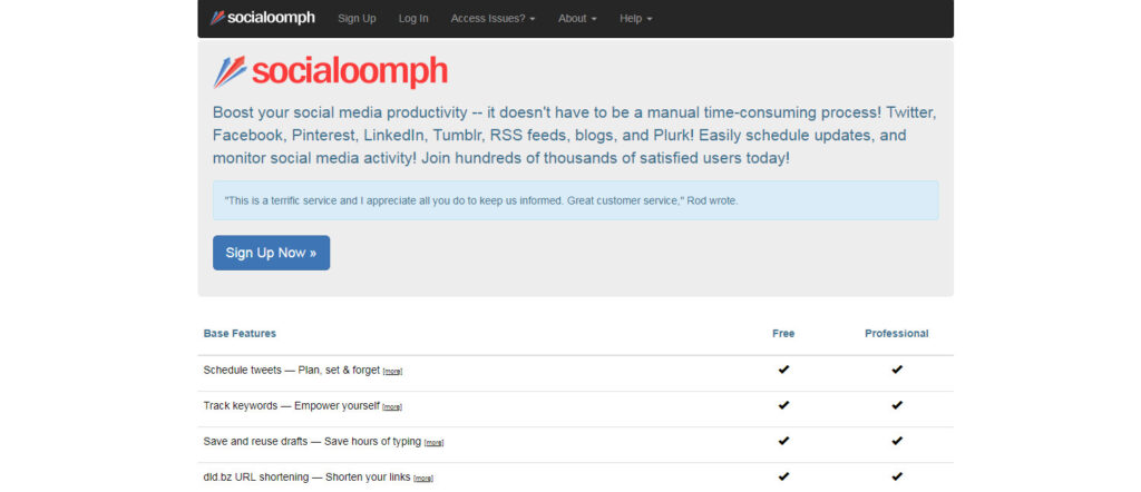 SocialOomph banner